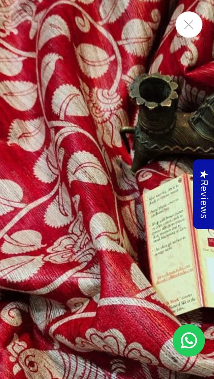 Scarlet Kalamkari Tussar