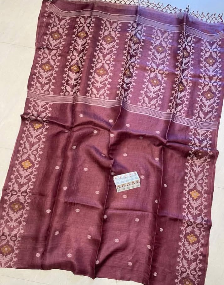 Mauve Jamdani Tussar